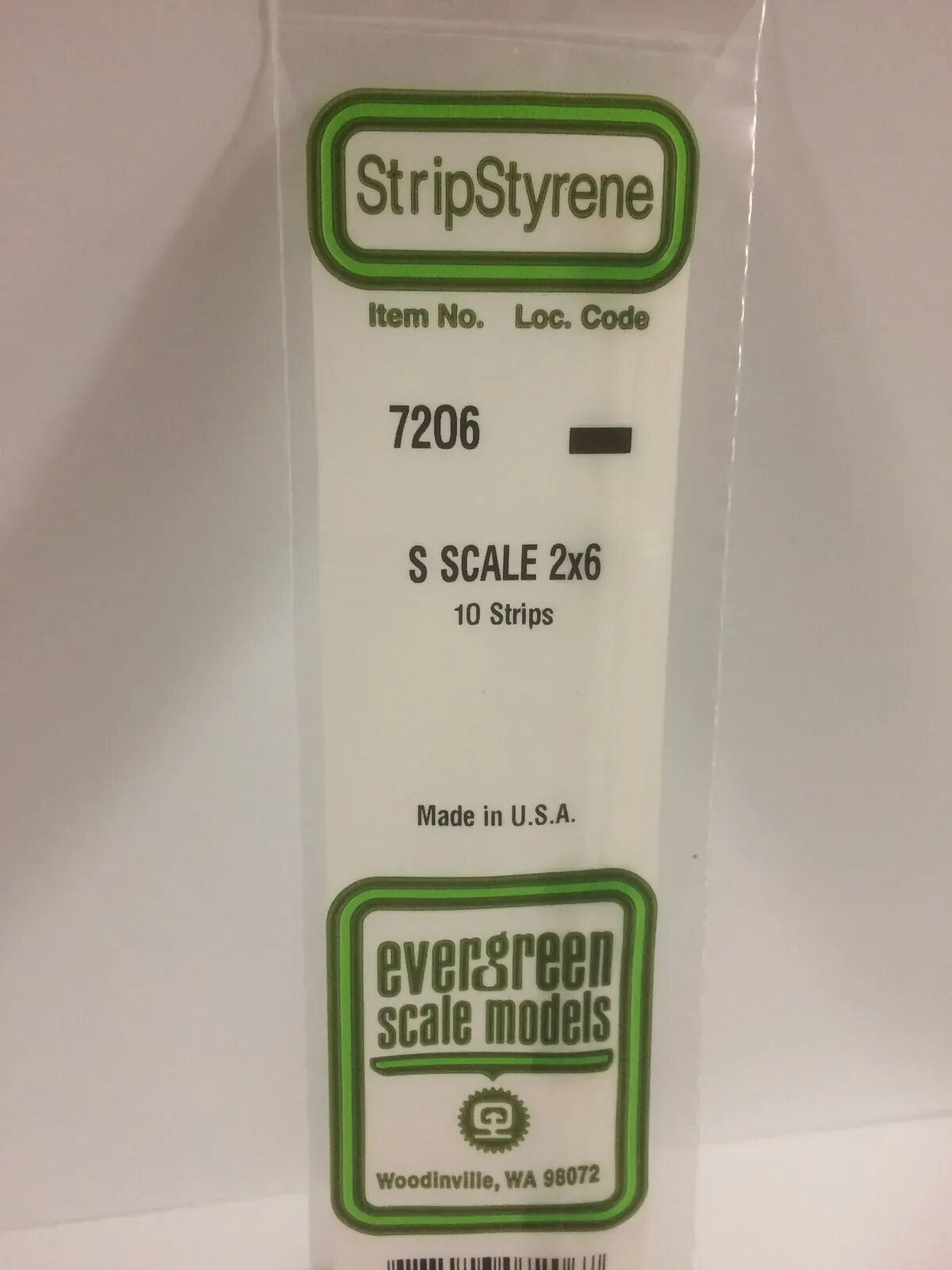 Evergreen White Polystyrene S-Scale Strip 0.031 x 0.094 x 14" (10)
