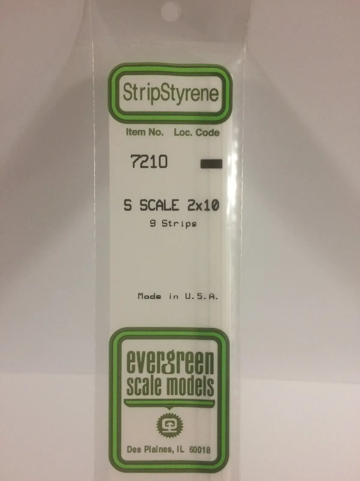 Evergreen White Polystyrene S-Scale Strip 0.031 x 0.156 x 14" (9)