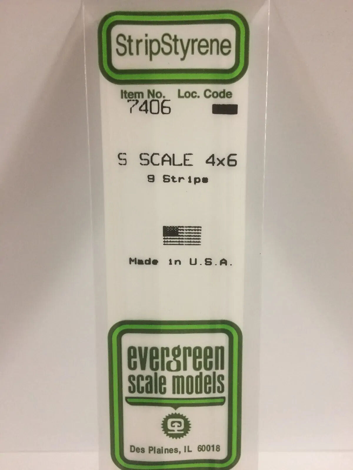 Evergreen White Polystyrene S-Scale Strip 0.063 x 0.094 x 14" (9)