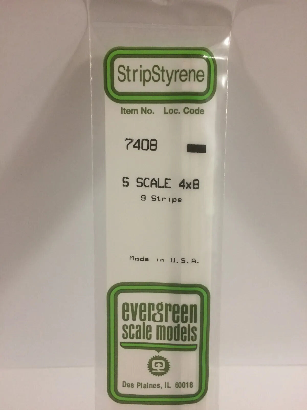Evergreen White Polystyrene S-Scale Strip 0.063 x 0.125 x 14" (9)