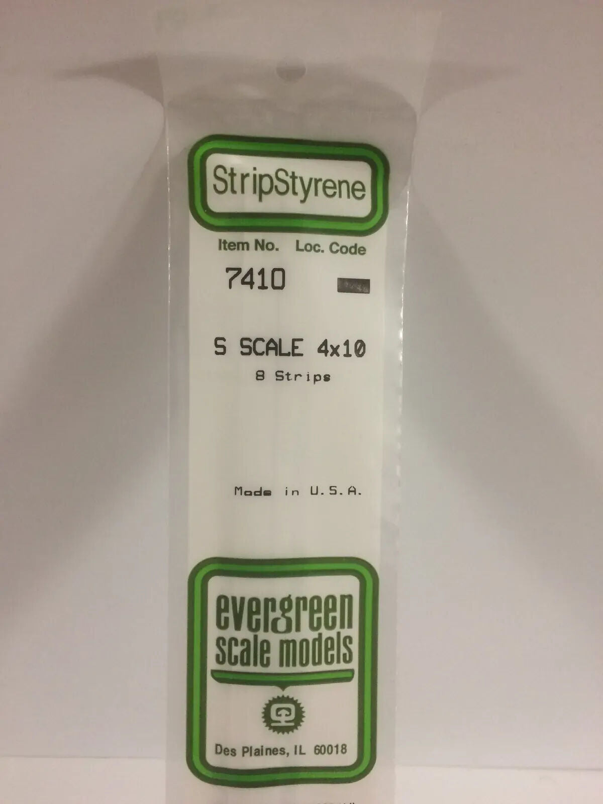 Evergreen White Polystyrene S-Scale Strip 0.063 x 0.156 x 14" (8)