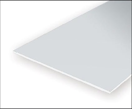 Evergreen White Polystyrene Sheet 0.030 x 12 x 24" / 0.76mm x 30cm x 61cm (8)