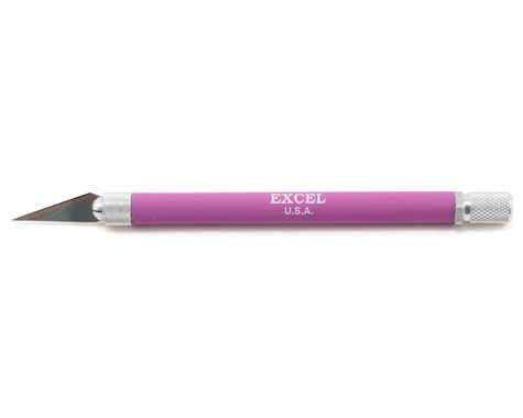EXCEL 16025 EXCEL K18 SOFT GRIP KNIFE NON ROLL WITH SAFETY CAP (PURPLE) Excel