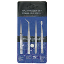 EXCEL 30416 EXCEL STAINLESS STEEL TWEEZER SET (4 PCS) Excel