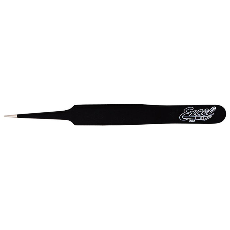 EXCEL 30421 EXCEL 4.5 INCH STRAIGHT POINT TWEEZERS (BLACK) Excel