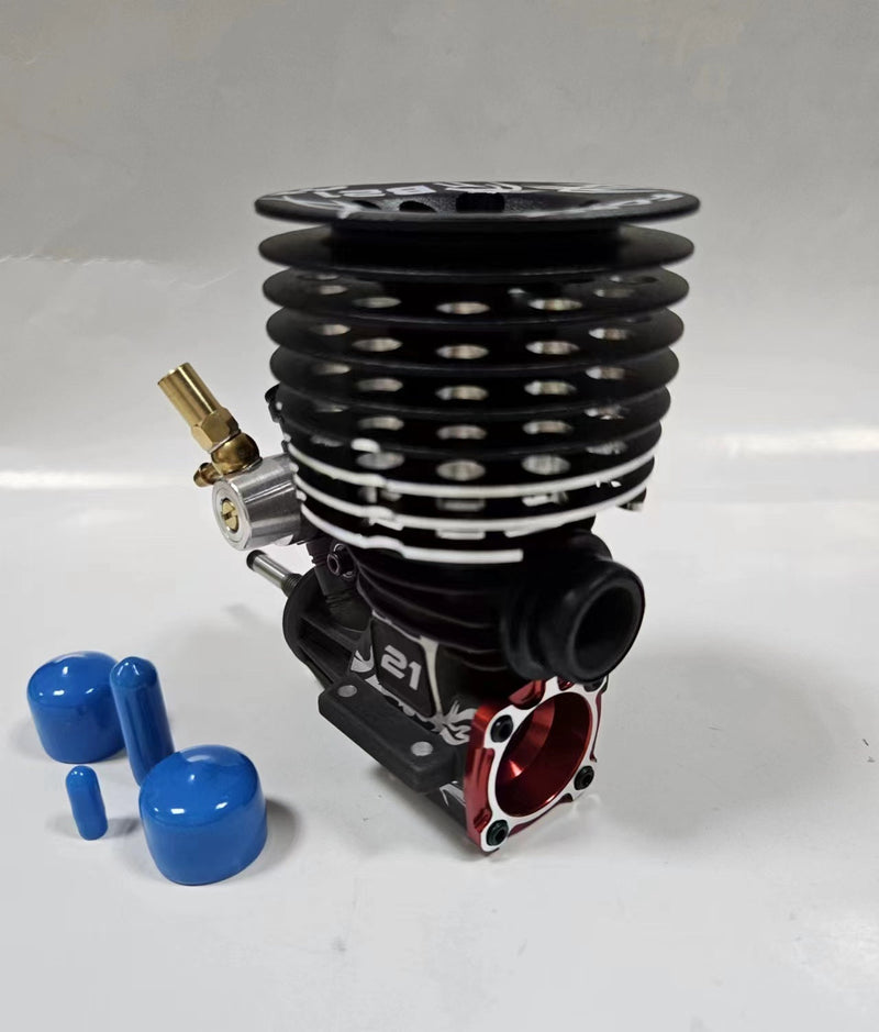 FP-E-21R37-3V FORCE 21R Racing Engine 3P, w/6.5 & 7mm Venturi Silicone Filled Crankshaft w/Balanced weights Force Engines