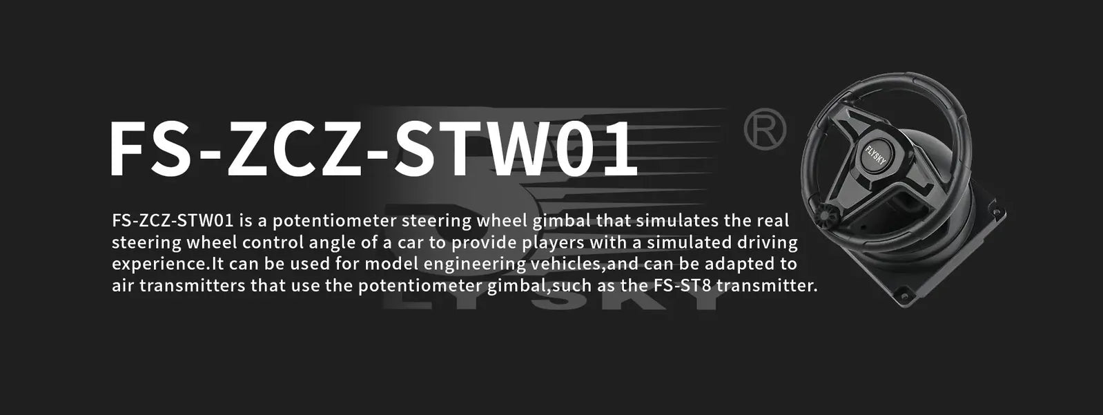FLYSKY Plastic Potentiometer Steering Wheel for ST8 I6S RC Construction Truck