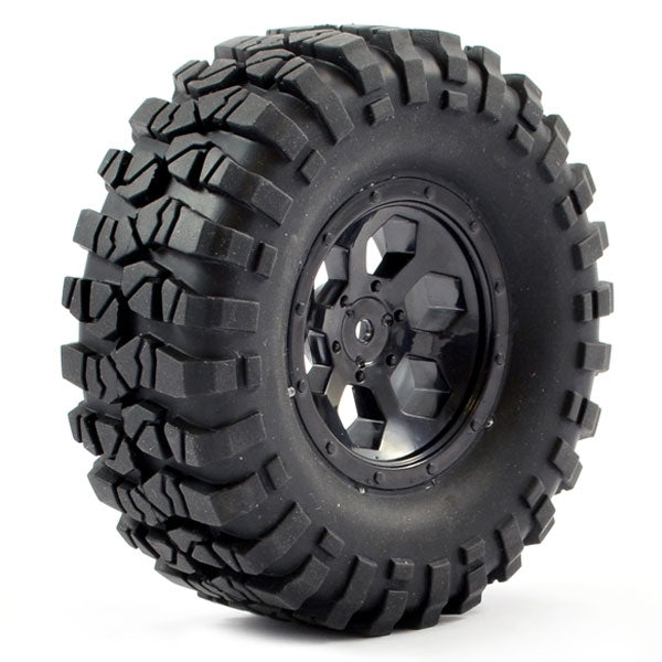 FTX-8170B Pre-Mounted 6Hex/Tyre (2) Black Outback FTX