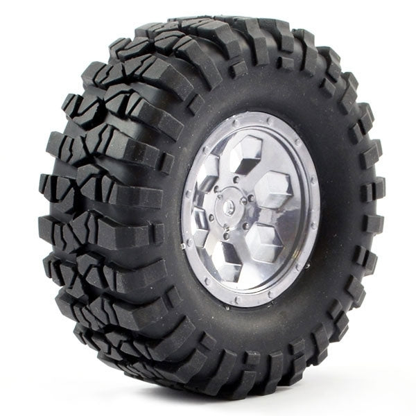 FTX-8170C Pre-Mounted 6Hex/Tyre (2) Chrome Outback FTX