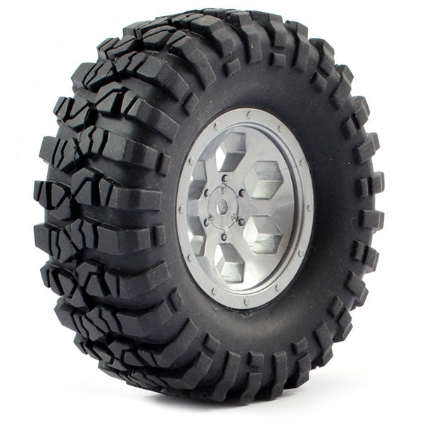 FTX-8170G Pre-Mounted 6Hex/Tyre (2) Grey Outback FTX