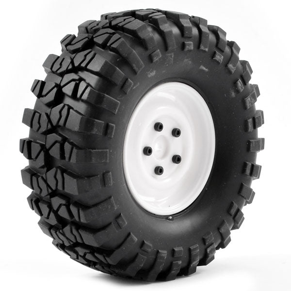 FTX-8172W Pre-Mounted Steel Lug/Tyre (2) White Out FTX