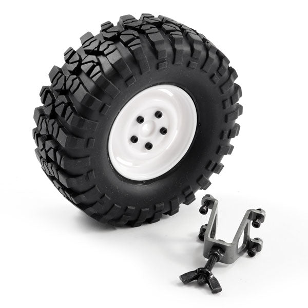 FTX-8250W Spare Tyre Mount & Tyre/Steel Look Lug W FTX