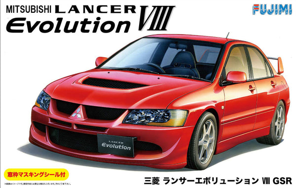 FUJ03924 Fujimi 1/24 Mitsubishi Lancer Evolution VIII GSR w/Window Frame Masking (ID-180) Plastic Model Kit