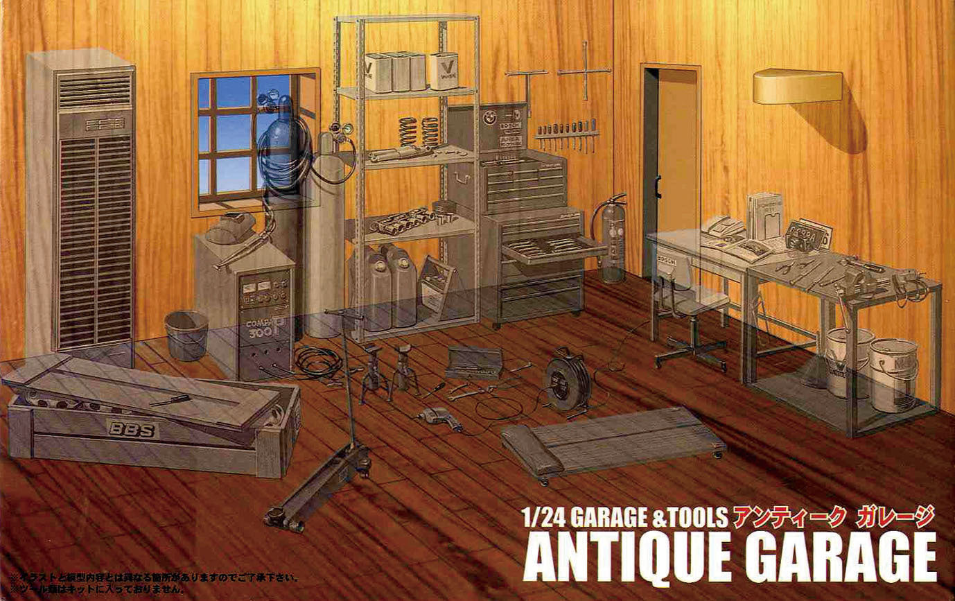 FUJ11104 Fujimi 1/24 Antique Garage (GT-12) Plastic Model Kit Fujimi