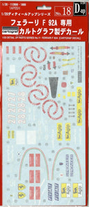 FUJ11280 Fujimi 1/20 Ferrari F92A 1992 LATE Version Cartograf Decale (DUP-18) Plastic Model Kit [11280] Fujimi