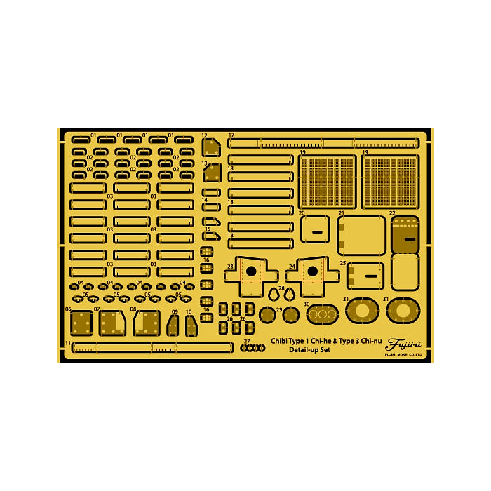 FUJ11630 Fujimi Qstyle Chibimaru Genuine Photo-Etched Parts for Type3 Chi-Nu, Type1 Chi-He (QTM G-UP No4) Fujimi