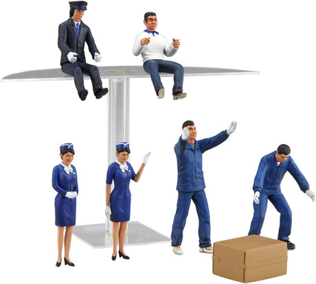 FUJ11651 Fujimi 1/32 Bus Guide & Bus Driver / Track Driver & Worker Figure (GT-34) Plastic Model Kit [11651] Fujimi