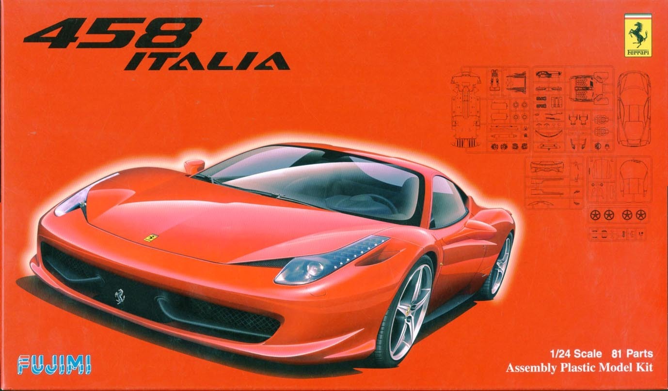 FUJ12382 Fujimi 1/24 Ferrari 458 (RS-81) Plastic Model Kit Fujimi