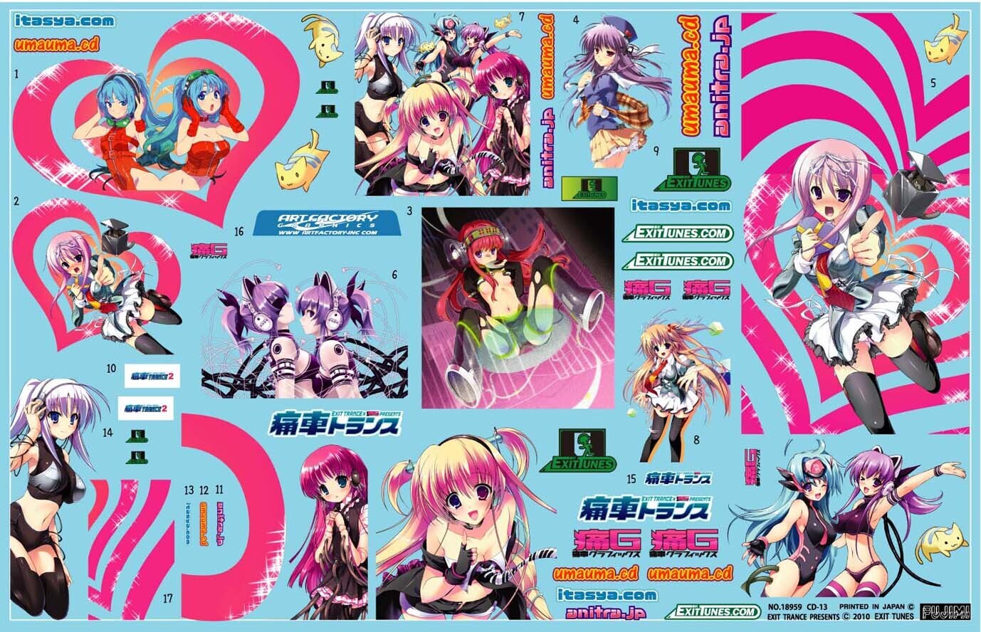 FUJ18959 Fujimi 1/24 Itasha Trance 2 Decal (Chara-13) Plastic Model Kit Fujimi