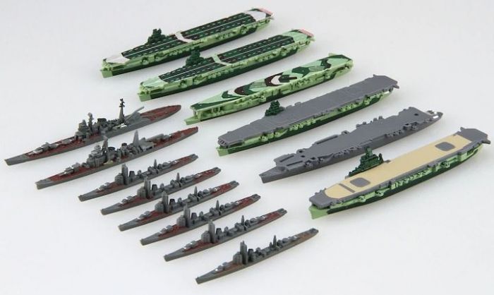 FUJ40155 Fujimi 1/3000 Remain War Vessel Set [Type Unryu/Ryuho/Hiyo/Aoba] (NWC-19) Plastic Model Kit Fujimi