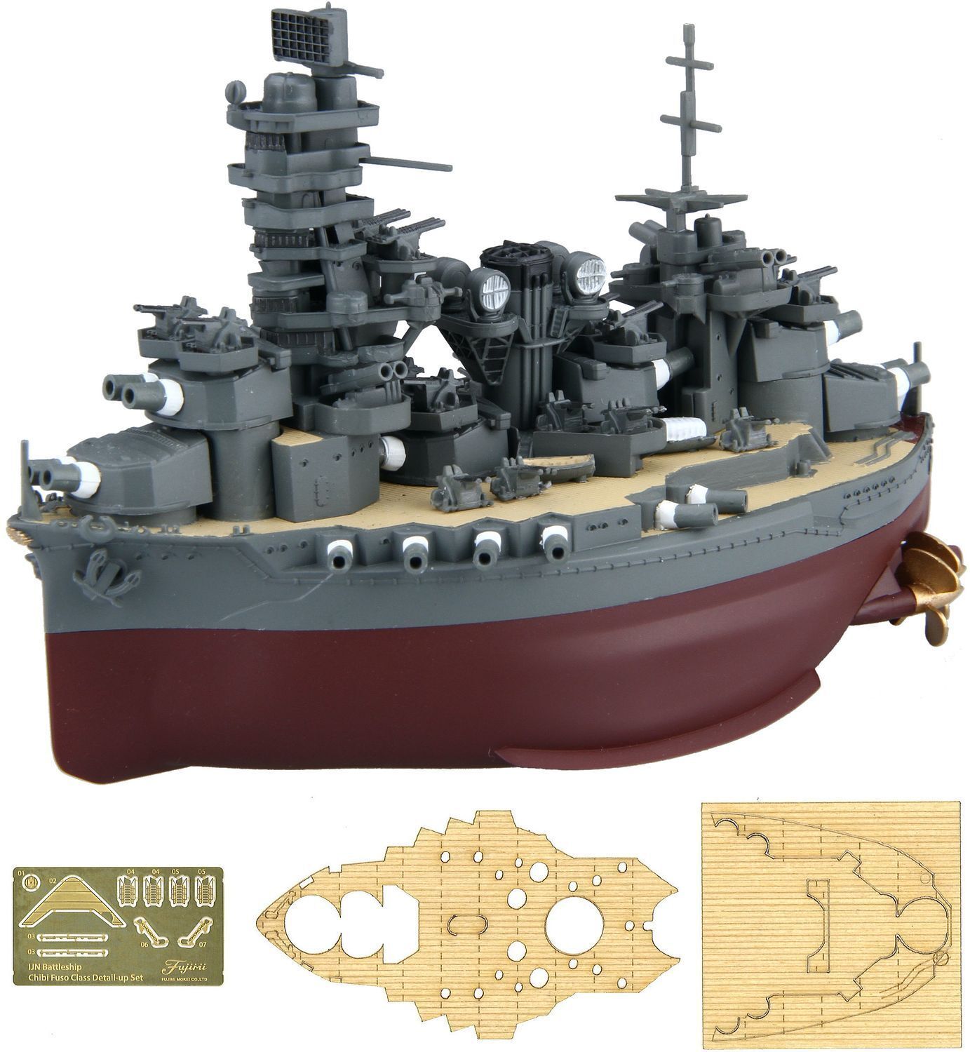 FUJ42305 Fujimi Qstyle Chibimaru Ship Fuso (w/Photo-Etched Parts & Wood Deck Seal) (Qstyle No30 EX-3) Fujimi