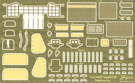 FUJ72320 Fujimi 1/72 Genuine Photo-Etched Parts for JGSDF Type99 155mm Self-Propelled Howitzer (Mi-204) Fujimi