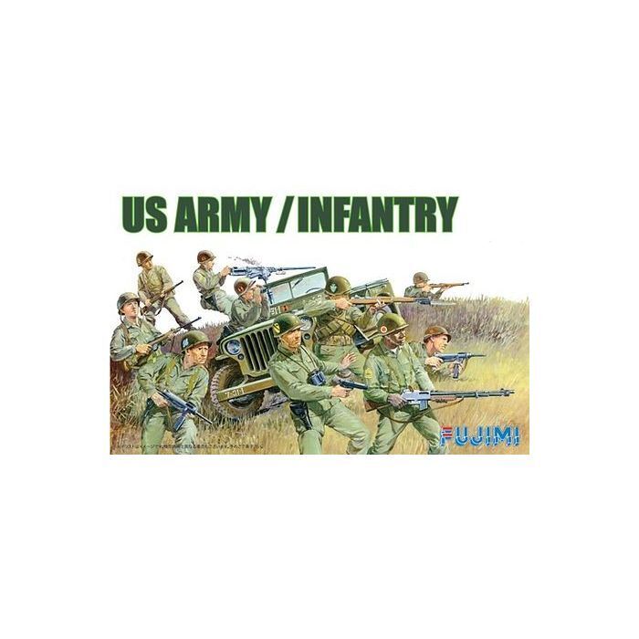 FUJ76121 Fujimi 1/76 US Army Infantry Set (WA-27) Plastic Model Kit [76121] Fujimi