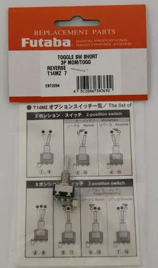 Futaba 18MZ  TOGGLE SW 3TF101H Short 3 position toggle/mo [FUTEBT2294]