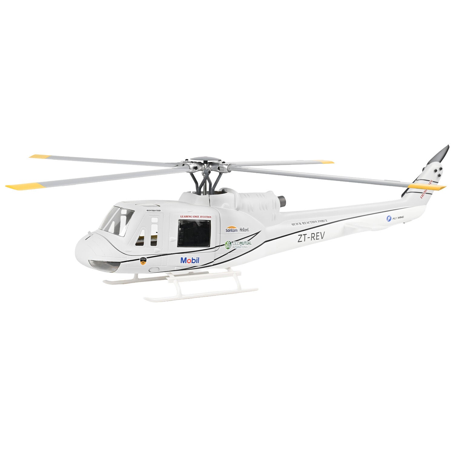Flywing UH1 3D GPS 10Ch RC Helicopter - Four Blades Gray RTF