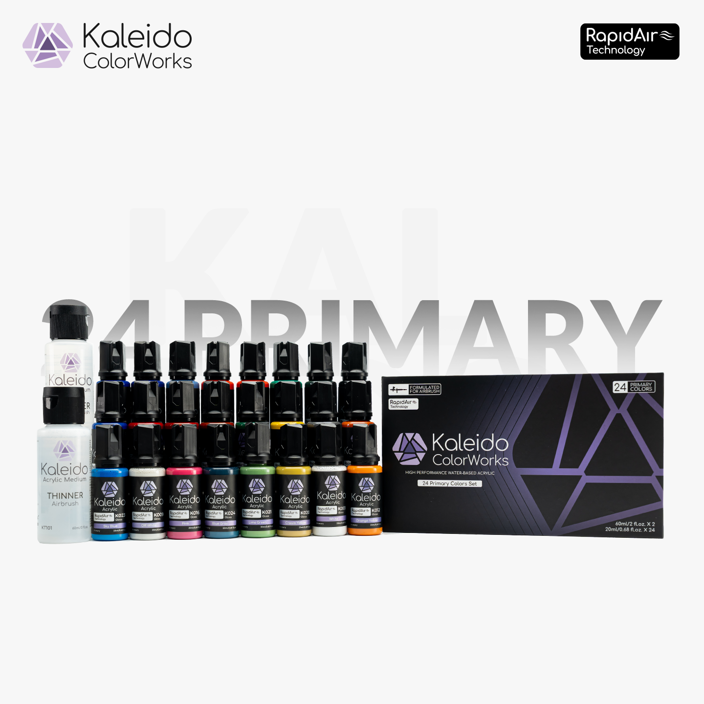 Gaahleri Kaleido ColorWorks 24 Colour Primary Paint Set