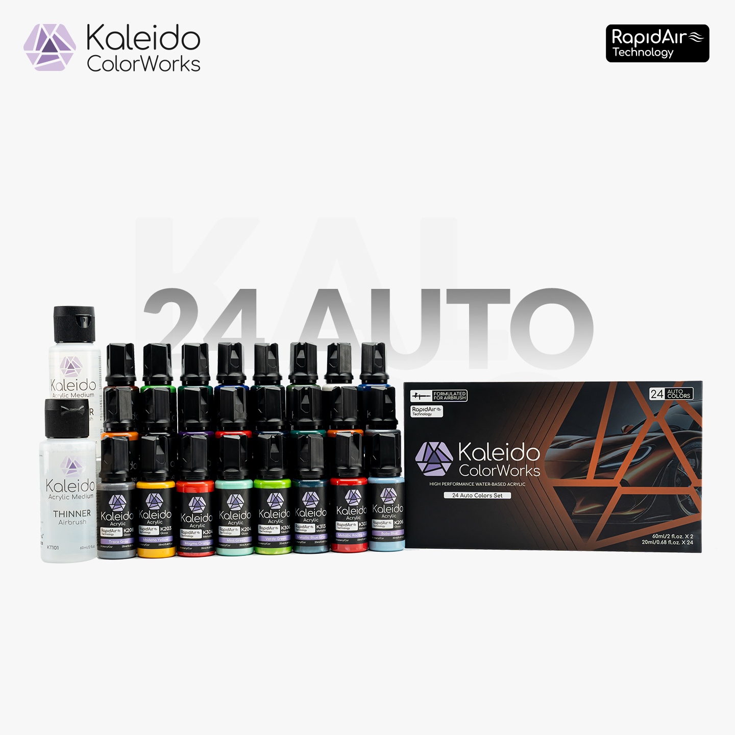 Gaahleri Kaleido ColorWorks 24 Colour Auto Paint Set
