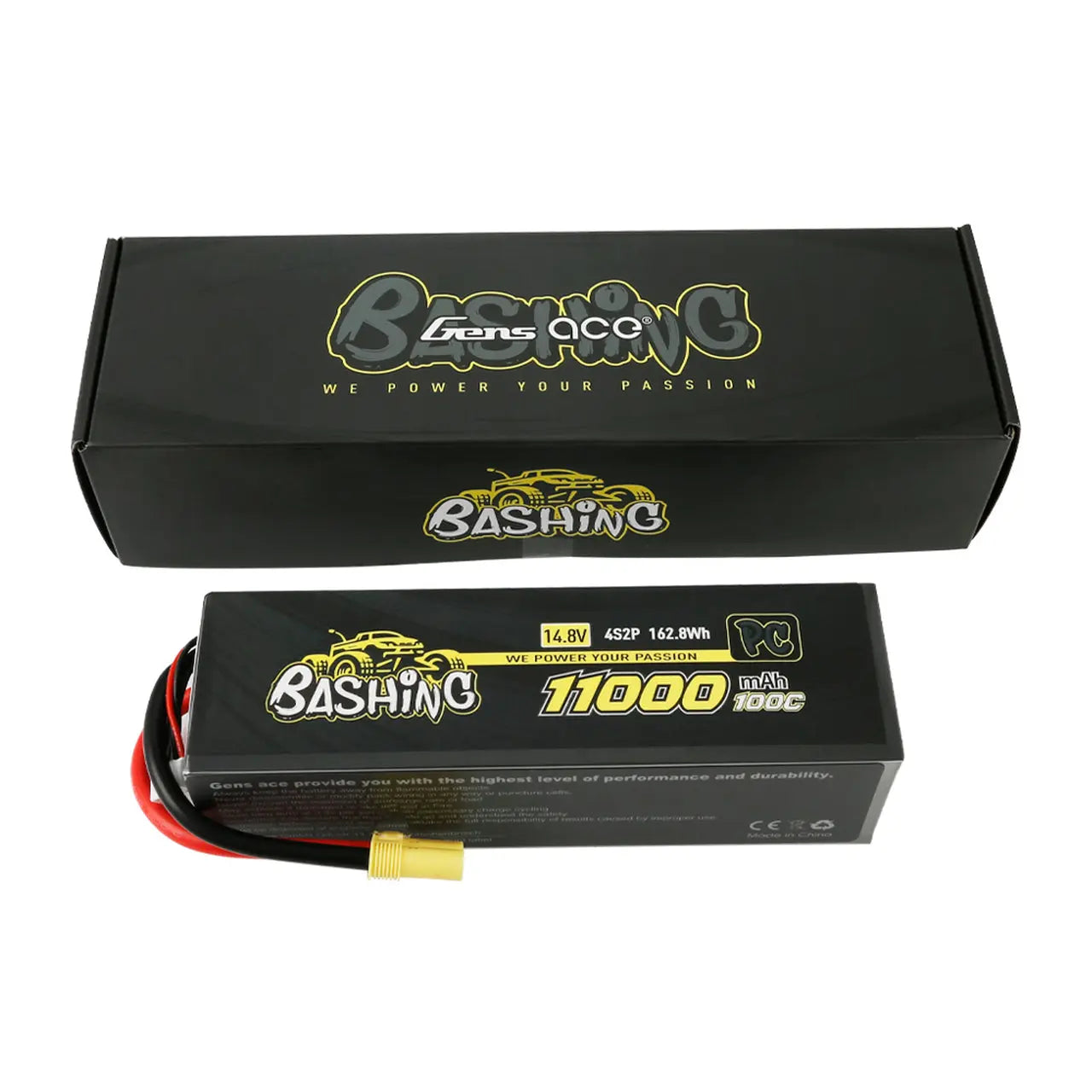 Gens Ace 4S Bashing 11000mAh 14.8V 100C Hardcase/Hardwired LiPo Battery (EC5) Gens Ace