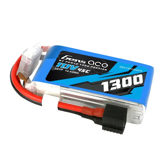 Gens Ace 3S 1300mAh 11.1V 45C Soft Case LiPo Battery (1TO3) Gens Ace