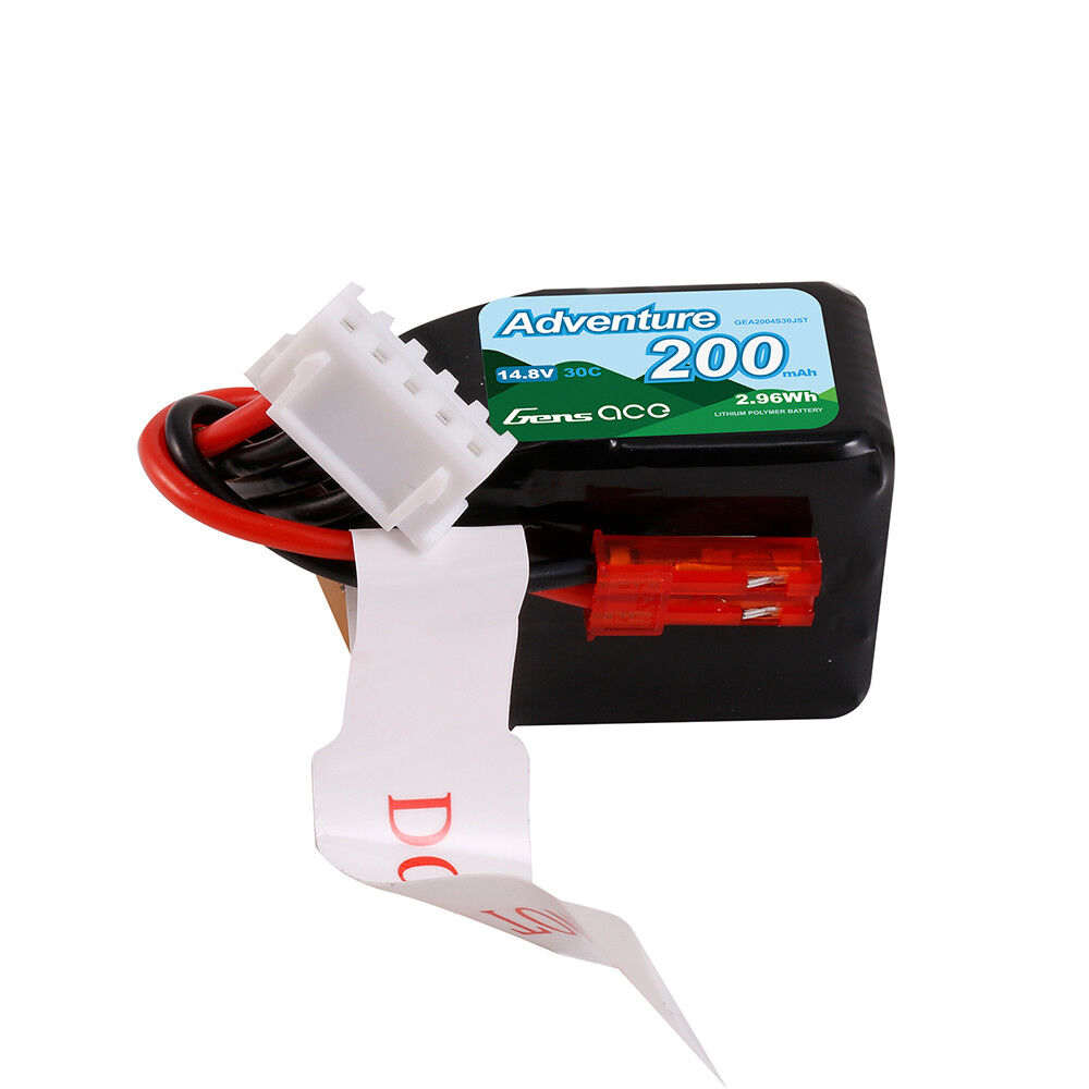 Gens Ace 4S 200mAh 30C 3.7V Soft Pack Lipo Battery (JST)