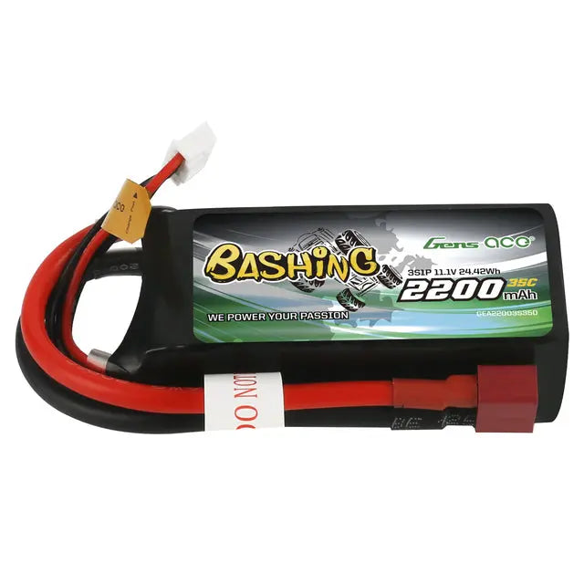Gens Ace 3S Bashing 2200mAh 11.1V 35C Soft Case LiPo Battery (Deans) Gens Ace