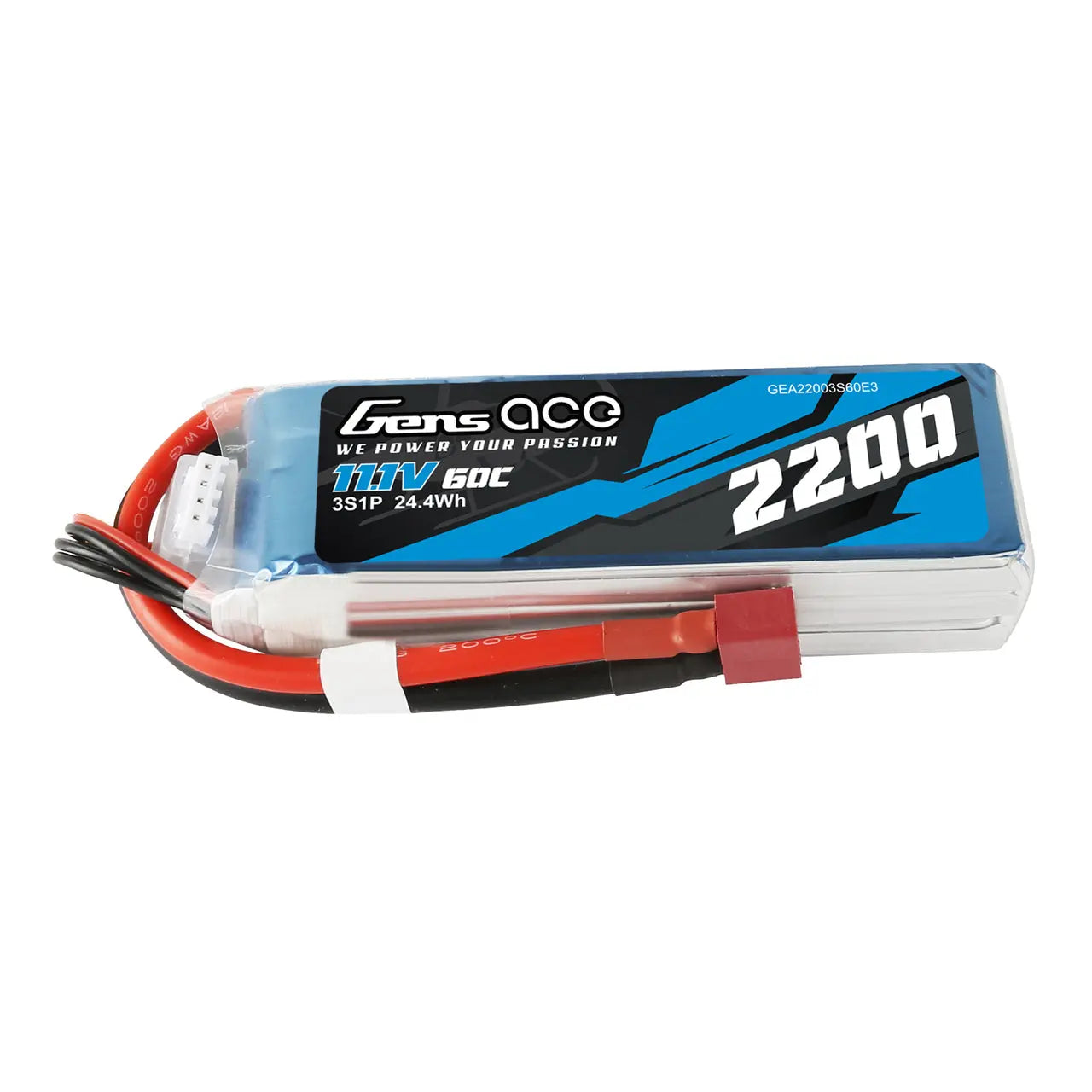 Gens Ace 3S 2200mAh 11.1V 60C Soft Case LiPo Battery (EC3) Gens Ace