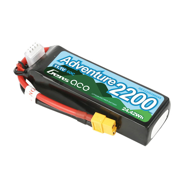 Gens Ace 3S Adventure 2200mAh 11.1V 60C Soft Case LiPo Battery (XT60)
