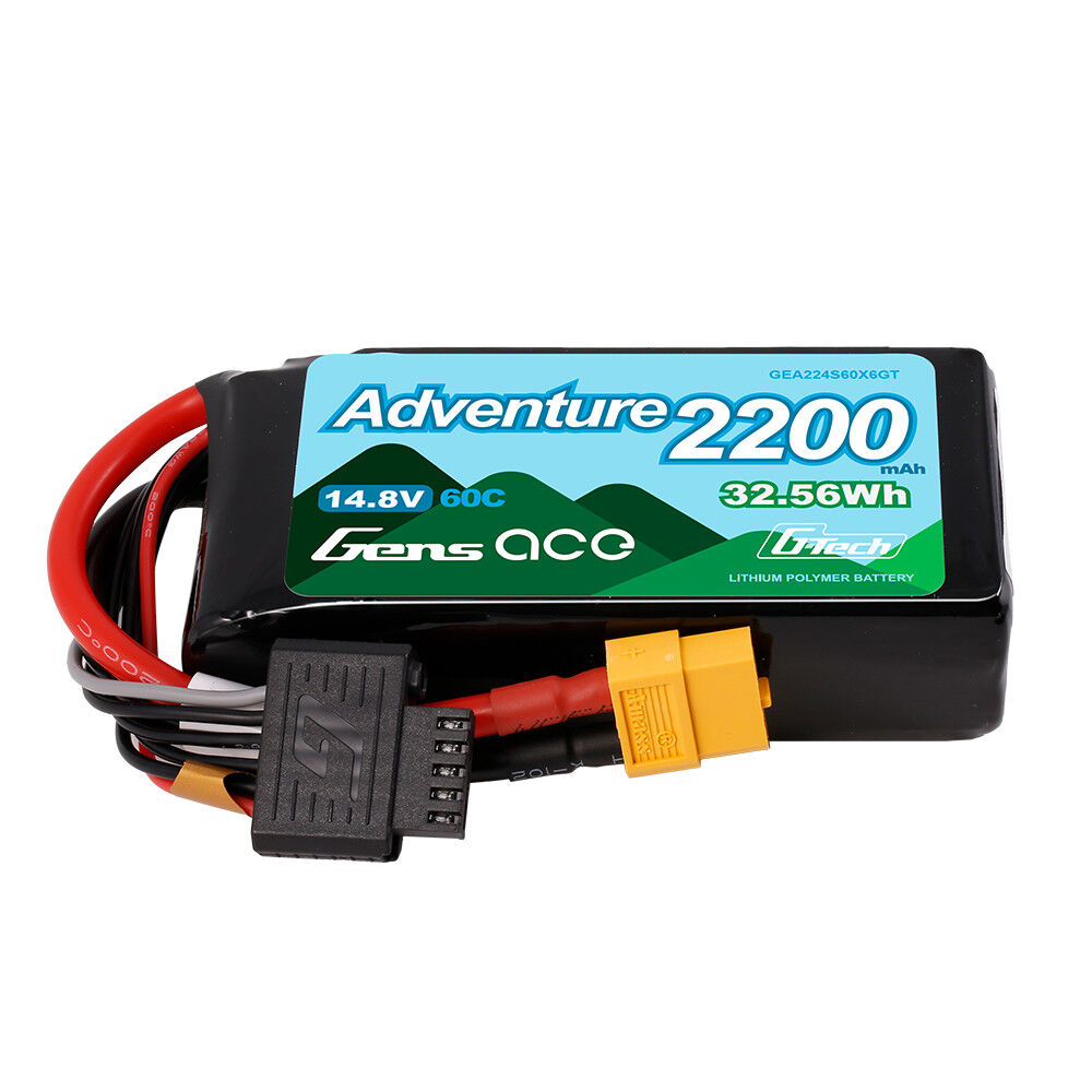 Gens Ace G-Tech 4S 2200mAh 60C 14.8V Soft Pack Lipo Battery (XT60)
