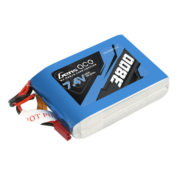Gens Ace 2S 3800mAh 7.4V TX Soft Case LiPo Battery (JST)