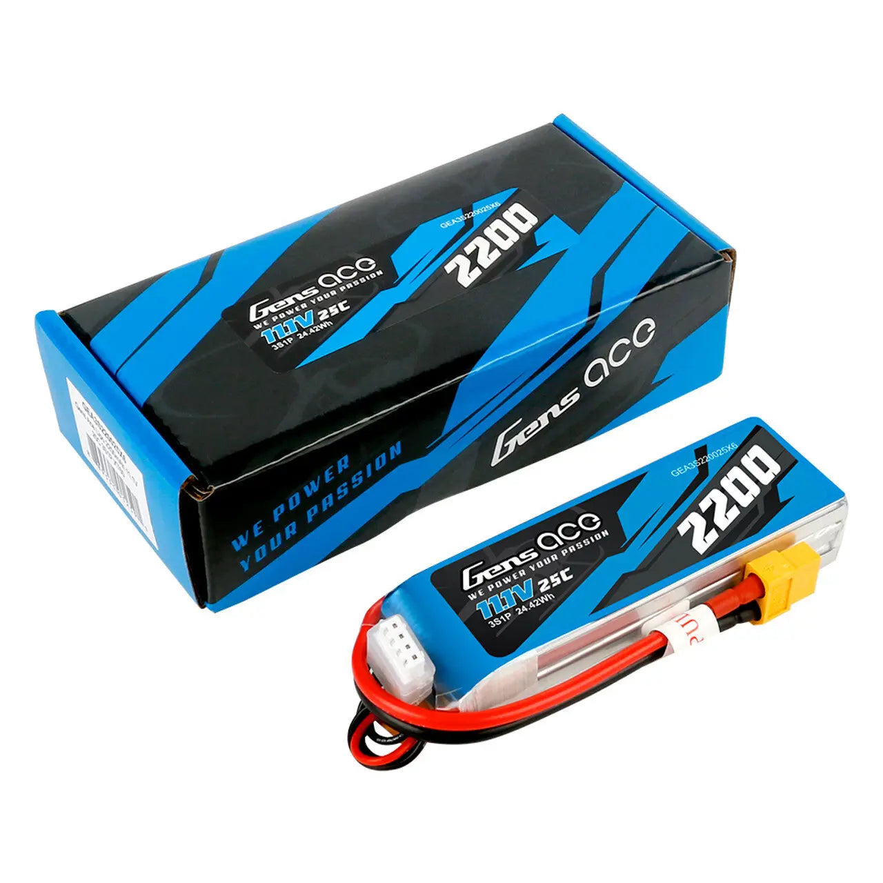 Gens Ace 3S 2200mAh 11.1V 25C Soft Case LiPo Battery (XT60) Gens Ace