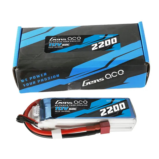 Gens Ace 3S 2200mAh 11.1V 60C Soft Case LiPo Battery (Deans) Gens Ace