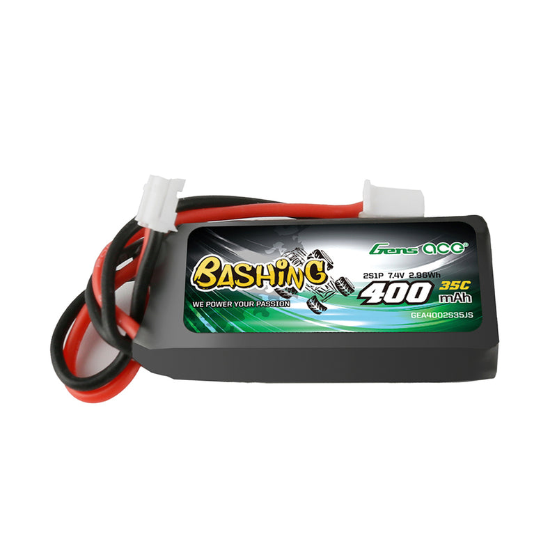 Gens Ace 2S Bashing 400mAh 7.4V 35C Soft Case LiPo Battery (JST-OHR-2P)