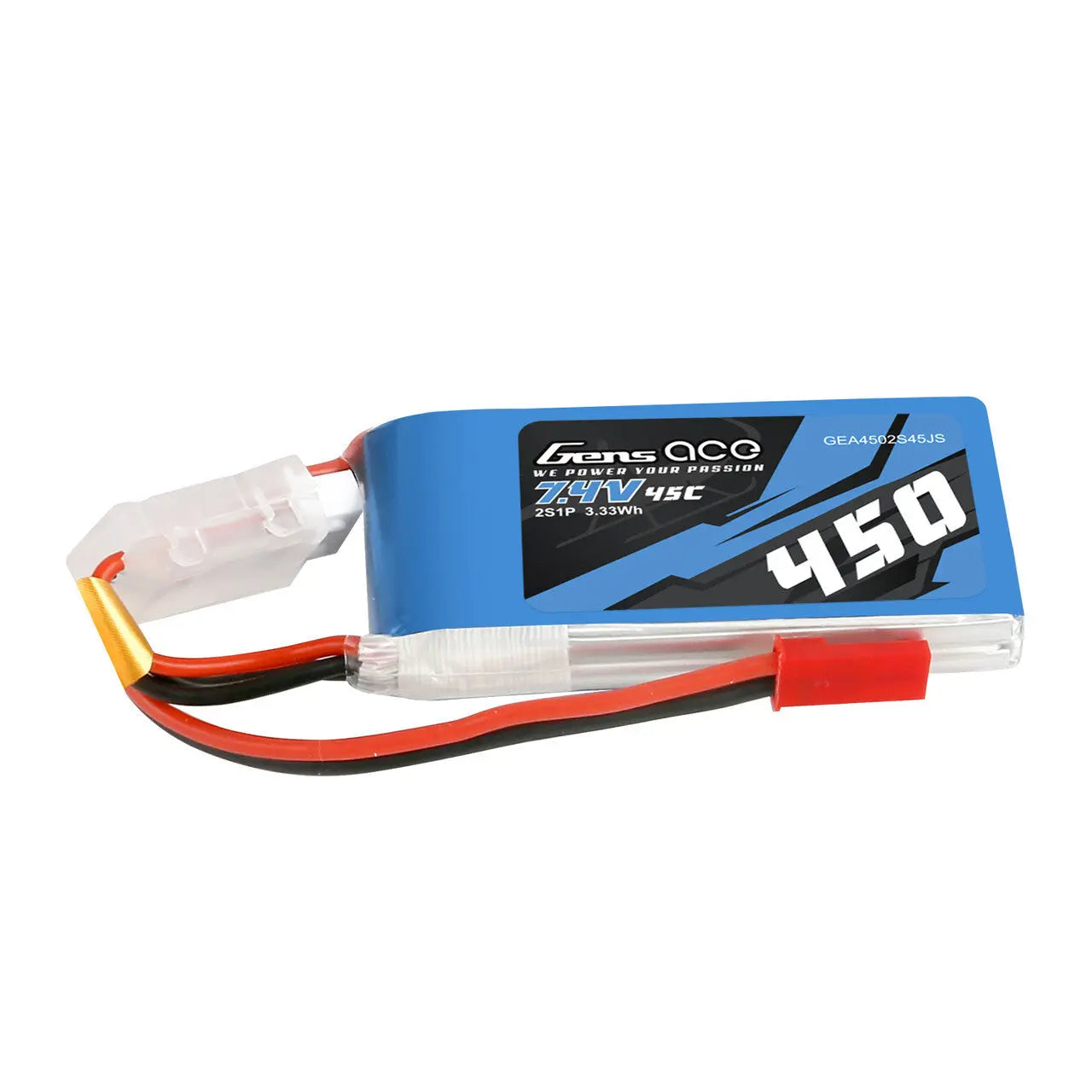 Gens Ace 2S 450mAh 7.4V 45C Soft Case LiPo Battery (JST) Gens Ace