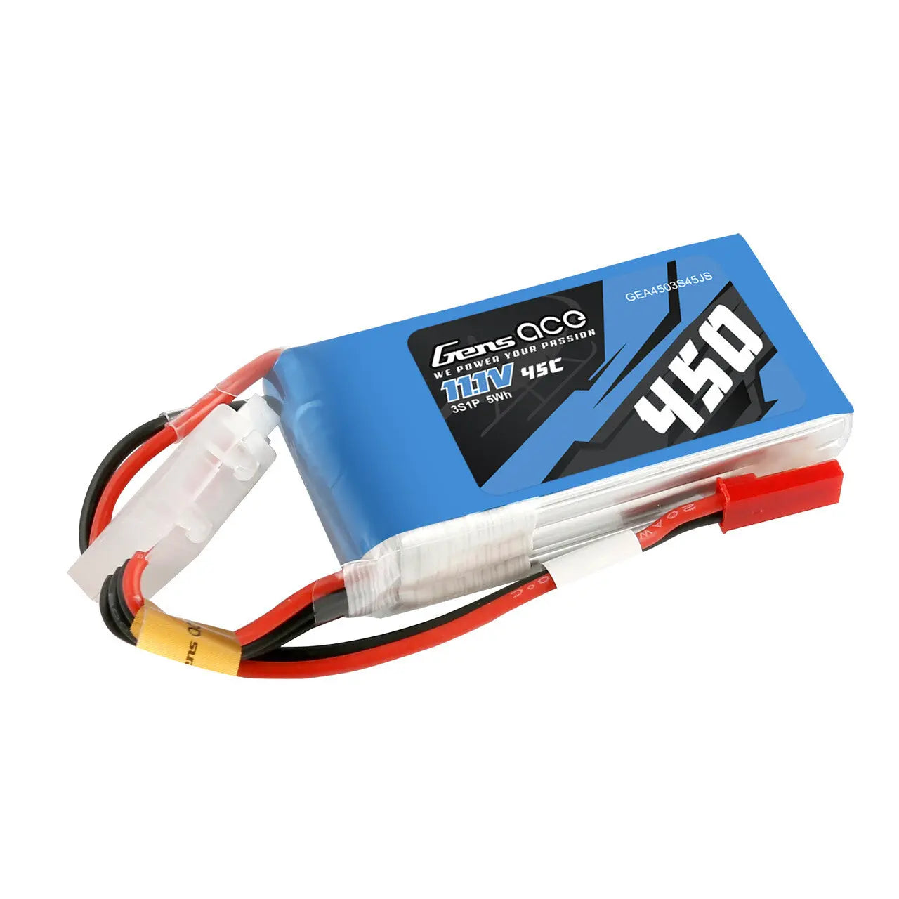 Gens Ace 3S 450mAh 11.1V 45C Soft Case LiPo Battery (JST) Gens Ace
