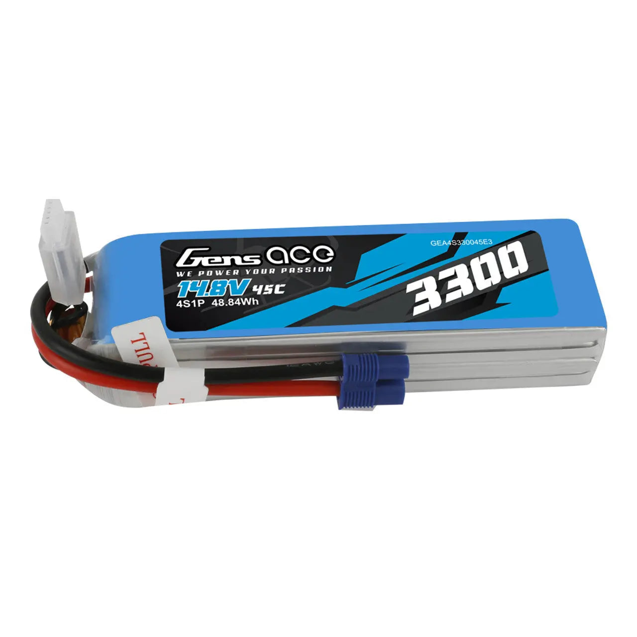 Gens Ace 4S 3300mAh 14.8V 45C Soft Case LiPo Battery (EC3) Gens Ace