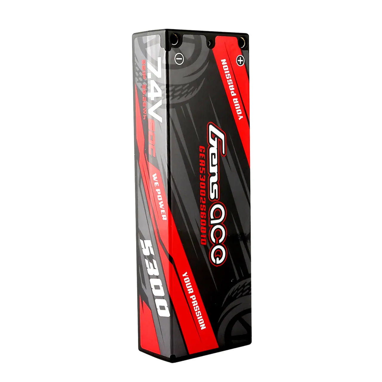 Gens Ace 2S 5300mAh 7.4V 60C Hardcase/4mm bullet LiPo Battery (Deans) Gens Ace