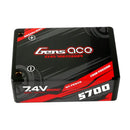 Gens Ace 2S 5700mAh 7.4V 60C Hardcase/4mm bullet Saddle LiPo Battery (Deans) Gens Ace