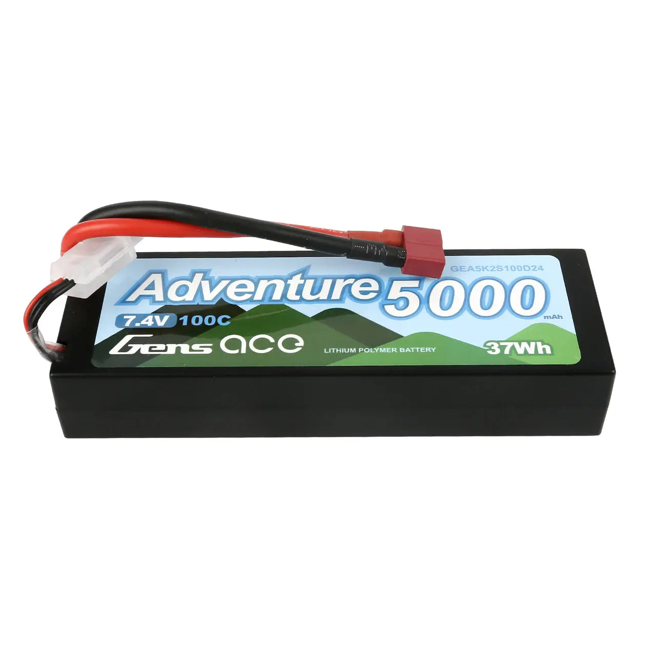 Gens Ace 2S Adventure 5000mAh 7.4V 100C Hardcase/Hardwired LiPo Battery (Deans) Gens Ace