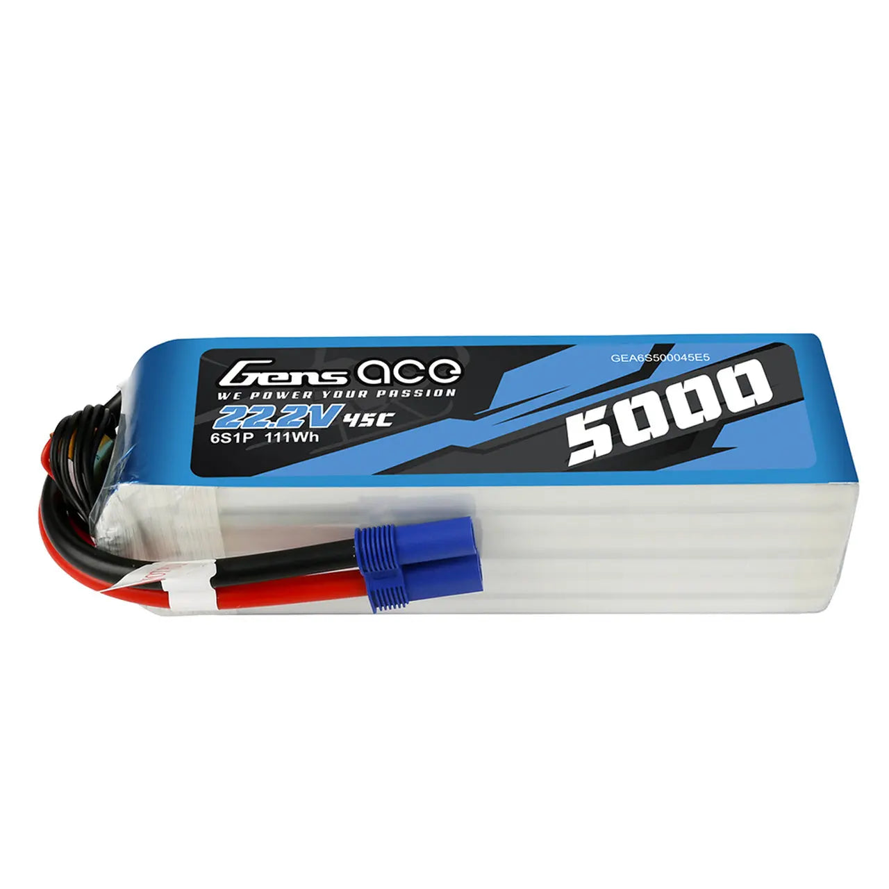 Gens Ace 6S 5000mAh 22.2V 45C Soft Case LiPo Battery (EC5) Gens Ace