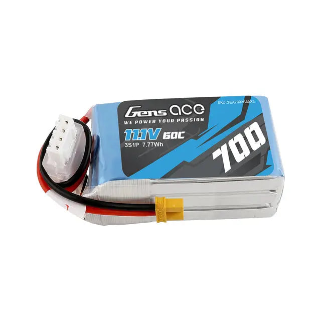Gens Ace 3S 700mAh 11.1V 60C Soft Case LiPo Battery (XT30) Gens Ace